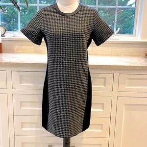 J. Crew black/gray houndstooth sheath dress- Size 4
